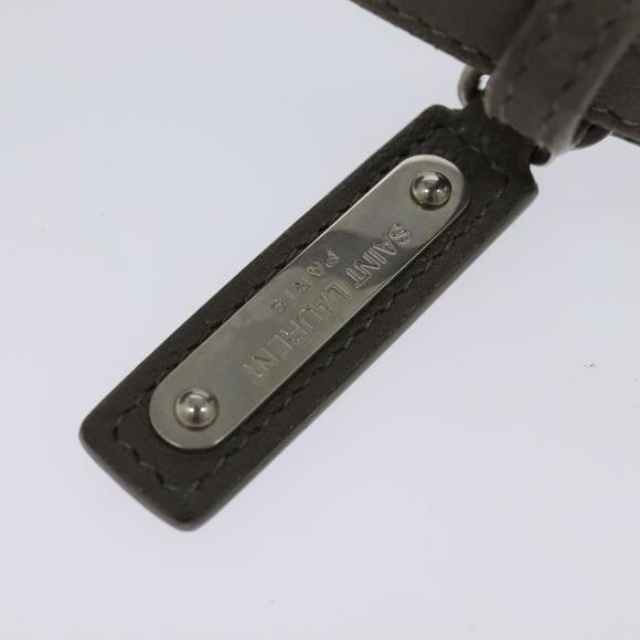 SAINT LAURENT Shoulder Camera Bag Leather Gray Silver Auth ep7783 - Picture 14 of 16